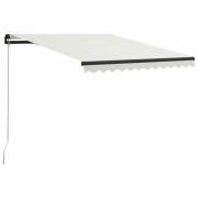 vidaXL Markis manuellt infällbar 300x250 cm gräddvit