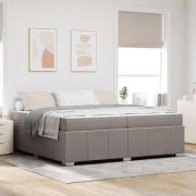 vidaXL Sängram med madrass Taupe 200 x 200 cm tyg