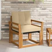 vidaXL Utomhussoffa Massivt Akaciaträ Naturlig