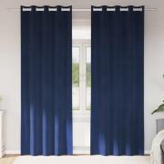 vidaXL Mörkläggningsgardiner 2 pcs Mörkblå 140 x 260 cm Sammet