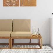 vidaXL Modulsoffa utomhus Naturfärg 91 x 63 x 73 cm Massivt Akaciaträ
