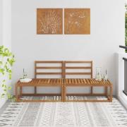 vidaXL Modulsoffa utomhus 2 Stycke Naturfärg 182,5 x 63 x 73 cm