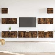 vidaXL Tv-skåp 7 delar Rökfärgad ek konstruerat trä