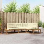 vidaXL Utomhussoffset Naturlig och Grädde