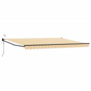 vidaXL Elektrisk Markis med Gul och Vit 4 × 3 m Aluminium