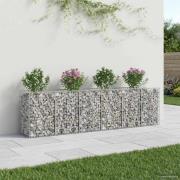 vidaXL Gabion upphöjd säng 2 pcs Silver