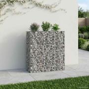 vidaXL Gabion upphöjd säng 2 pcs Silver 130 x 50 x 150 cm