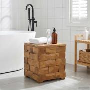 vidaXL Förvaringspall med lagring Brun 40 x 40 x 45 cm Massivt teakträ