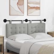 vidaXL Hängande Huvudgavel Väggmonterad Moln Grå 150 x 55 x 5 cm tyg