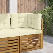 vidaXL Utomhus Soffa Kudde 3 pcs Kräm Polyester