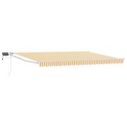 vidaXL Manuell utdragbar markis med LED-lampor Gul och Vit 4 × 3 m