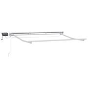 vidaXL Manuell markisram med LED-lampor Vit 3 x 2,5 m Aluminium