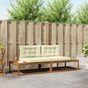 vidaXL Utomhussoffset med kudde 2 Stycke Naturlig och Grädde