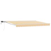 vidaXL Manuell markisram med LED-lampor Gul och Vit 4 × 3,5 m