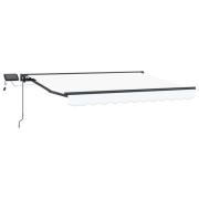 vidaXL Manuell markisram med LED-lampor Vit och antracit 3,5 x 2,5 m