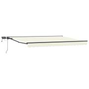 vidaXL Manuell markisram med LED-lampor Kräm och antracit 4 × 3,5 m