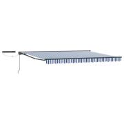 vidaXL Elektrisk Retraktabel Markis Blå och Vit 5 × 3,5 m