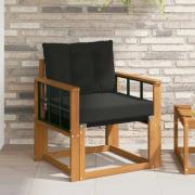 vidaXL 2 Stycke Utomhussoffset Massivt Akaciaträ och Textilene