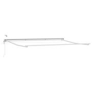 vidaXL Elmarkisram med LED-lampor Vit 4,5 × 3,5 m Aluminium