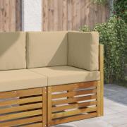 vidaXL Utomhus Soffa Kudde 3 pcs Beige Polyester
