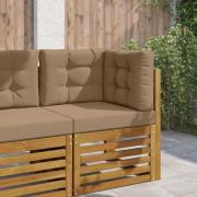 vidaXL Utomhus Soffa Kudde 3 pcs Taupe Polyester