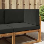 vidaXL Utomhus Soffa Kudde 3 pcs Svart Polyester