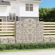 vidaXL Gabioner bågformade 8 st 200x30x180/200 cm galvaniserat järn