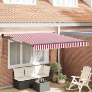 vidaXL Utfällbar markis Röd och Vit 350 x 250 cm