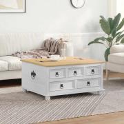 vidaXL storage box med låda med hylla Vit 90 x78 x 45 cm Massiv furu