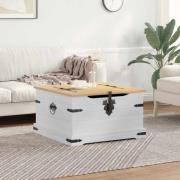 vidaXL storage box med hylla Vit 78 x 78 x 45 cm Massiv furu