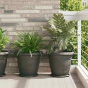 vidaXL Rund Blomkruka 24 pcs Svart Ø 39 x 32 cm Plast