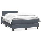 vidaXL Ramsäng med madrass mörkgrå 120x220 cm sammet