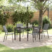 vidaXL Trädgårdsmöbelset 5 pcs Antracit Pulverlackerat stål