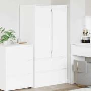 vidaXL Garderob med låda Vit 79,5 x 49 x 156 cm Konstruerat trä