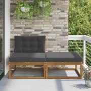 vidaXL Sektionell Soffa Enheter med kudde 2 Stycke Naturfärg