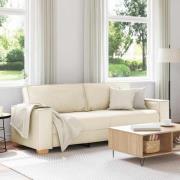 vidaXL 3-Sits soffa Beige 220 cm Linnenblandad tyg