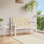 vidaXL Bänkdyna för trädgården beige 120x(50+50)x7 cm oxfordtyg