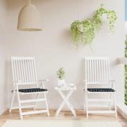 vidaXL Stolsdynor 2 st svartrutig 50x50x4 cm tyg