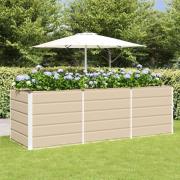 vidaXL Planteringskärl Elfenben 240 x 80 x 75 cm Stål