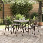 vidaXL Trädgårdsmöbelset 5 pcs Brons Aluminium