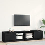 vidaXL TV-skåp 2 pcs Svart Ek 80 x 35 x 36,5 cm Konstruerat trä