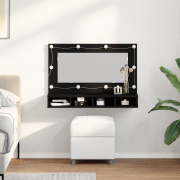 vidaXL Spegelskåp med hylla Svart Ek 90 x 31,5 x 62 cm Konstruerat trä