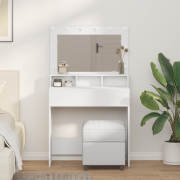 vidaXL Smyckebord med hylla Vit 78,5 x 41 x 135 cm Konstruerat trä