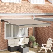 vidaXL Markisram Beige 350 x 250 cm Polyester med PU-beläggning