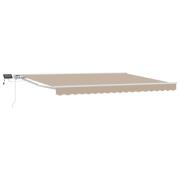 vidaXL Manuell markisram med LED-lampor Beige och vit 4 × 3 m