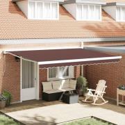 vidaXL Markis automatiskt infällbar 450x300 cm brun