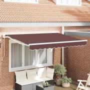 vidaXL Markisram Brun 300 x 200 cm Polyester med PU-beläggning