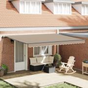 vidaXL Utfällbar markis Beige 450 × 300 cm Duk och Aluminium