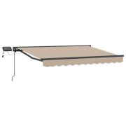 vidaXL Manuell markisram med LED-lampor Beige och Antracit 3 x 2 m