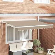 vidaXL Markisram Beige 250 x 200 cm Polyester med PU-beläggning